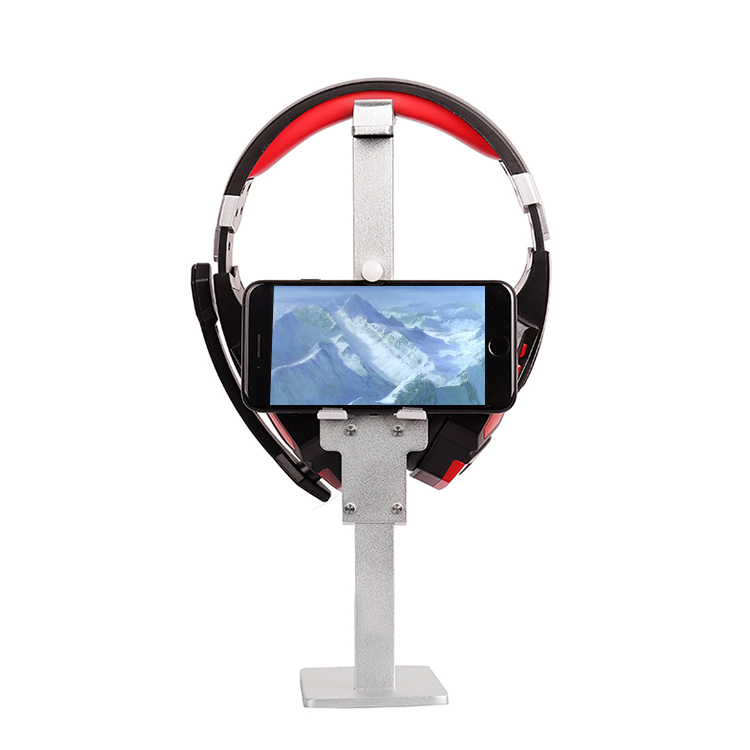 2-in-1 Metal Headphone Stand with Phone Holder