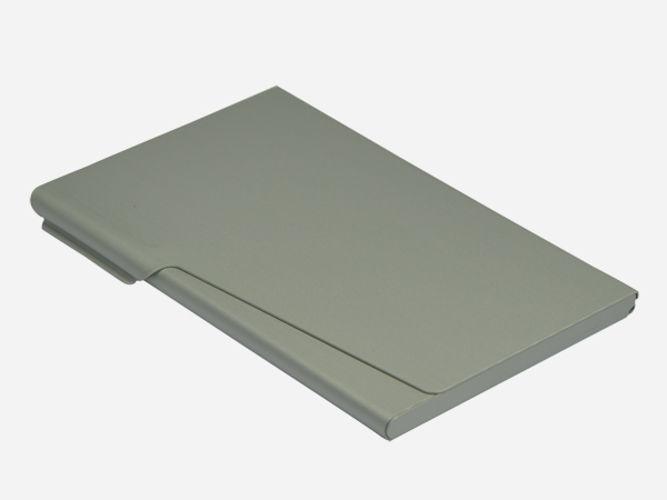 Minimalist Matte Titanium-Grey Metal Card Case
