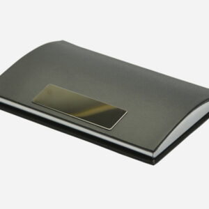 Classic Curved Card Case with Metal Nameplate