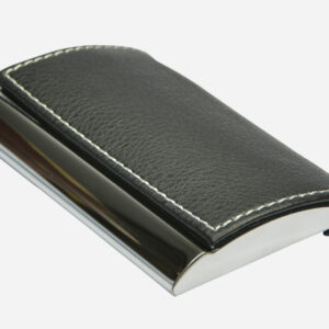 Classic Curved Stitched Leather Card Case