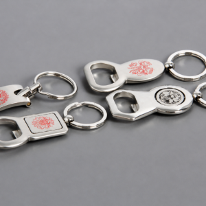 2-in-1 Metal Bottle Opener Keychain for Promotional Gifts