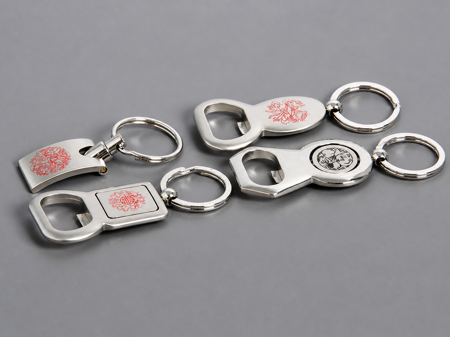 2-in-1 Metal Bottle Opener Keychain for Promotional Gifts