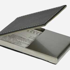 Minimalist Leather-Metal Combo Card Holder