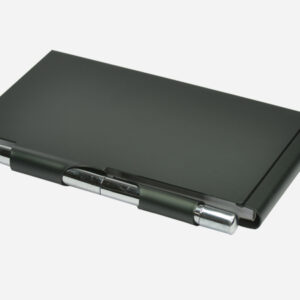 Stealth Black Metal Card Case with Integrated Mini Pen