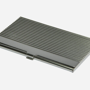 Luggage-Style Ribbed Metal Card Case
