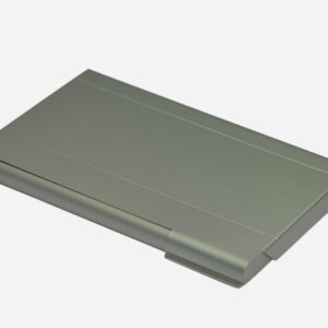 Modern Linear-Groove Metal Business Card Case