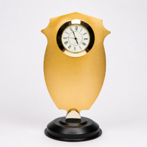 Classic Metal Crest Desktop Clock(soft rose gold)