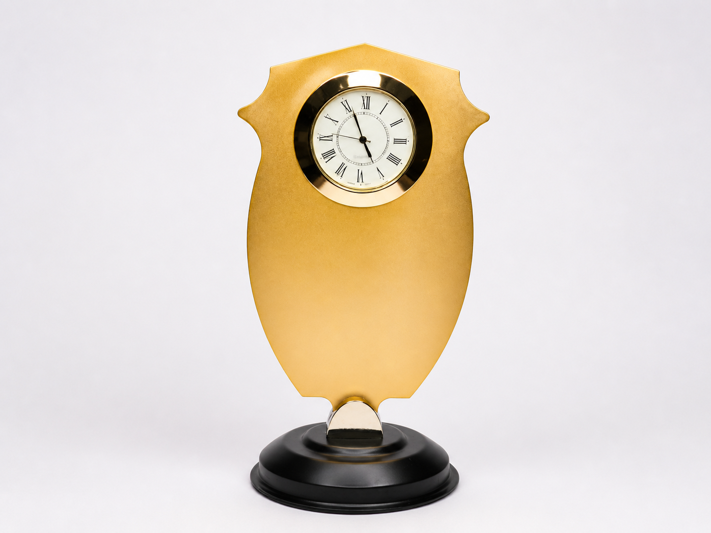 Classic Metal Crest Desktop Clock(soft rose gold)