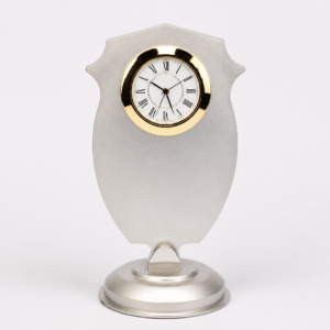 Classic Metal Crest Desktop Clock