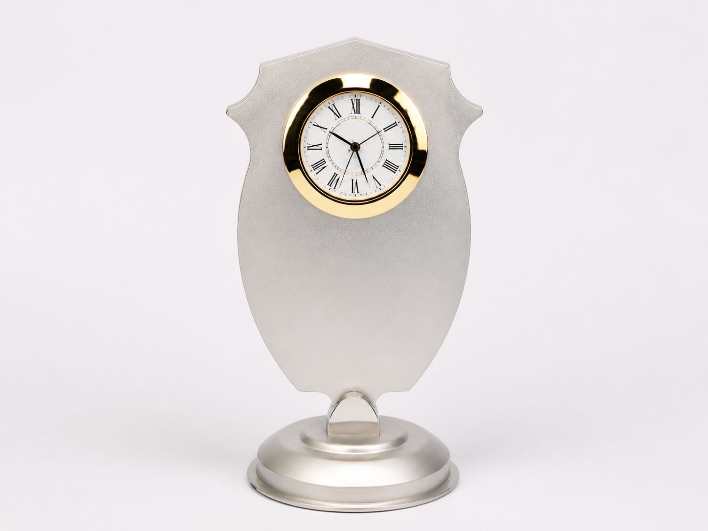 Classic Metal Crest Desktop Clock
