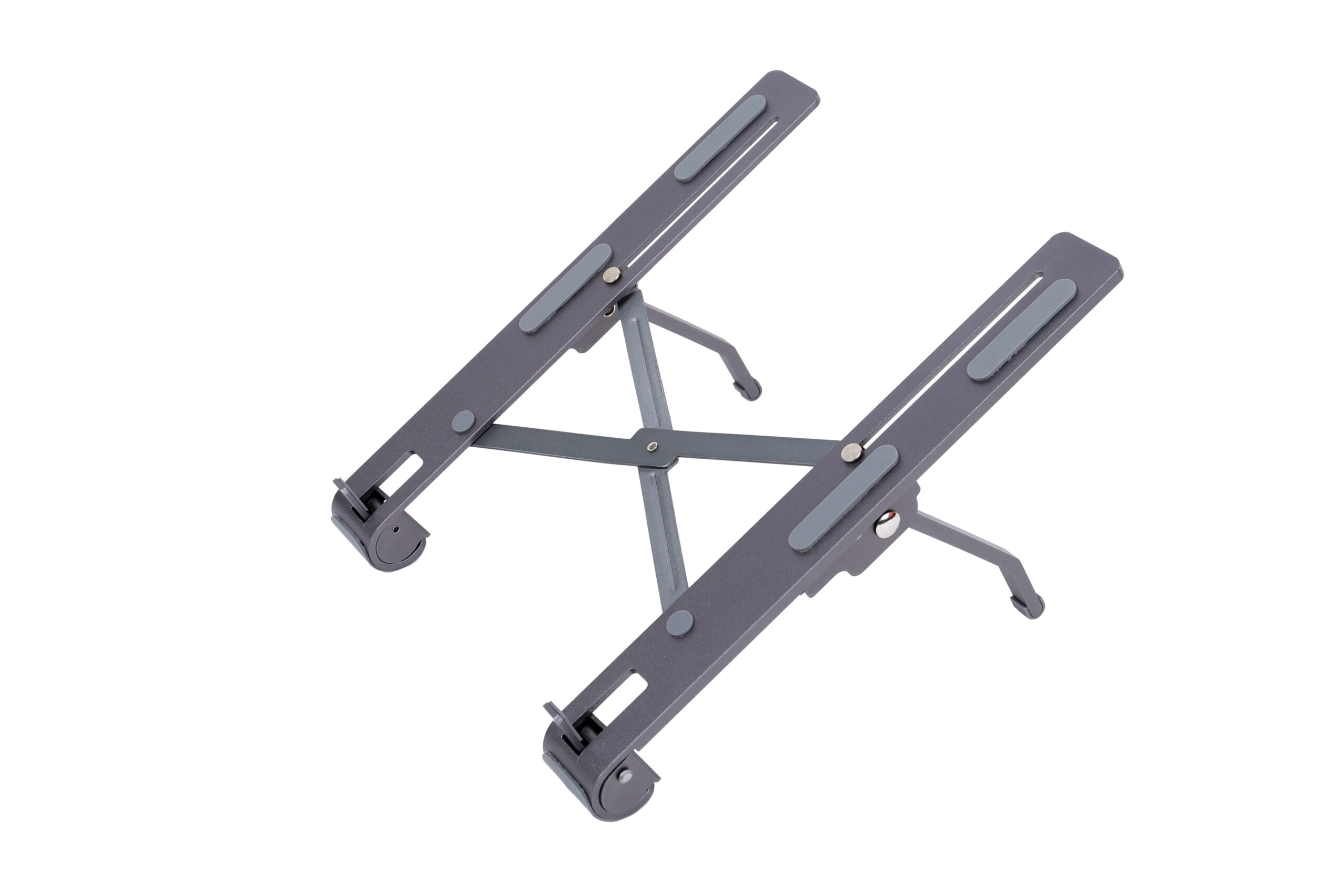 Black aluminum 6-level adjustable laptop stand